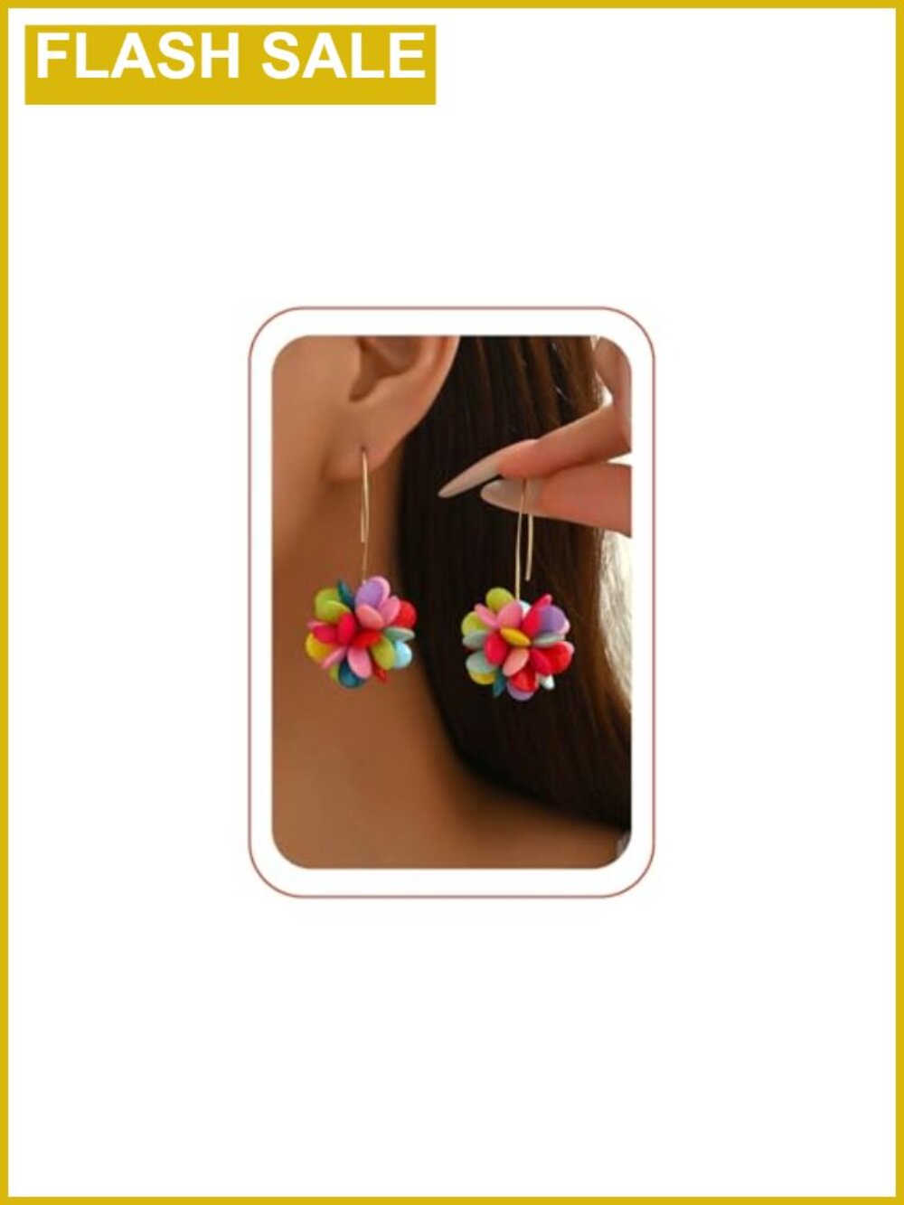 Acrylic Flower Dangle Earrings for Women Lightweight Statement Jewelry